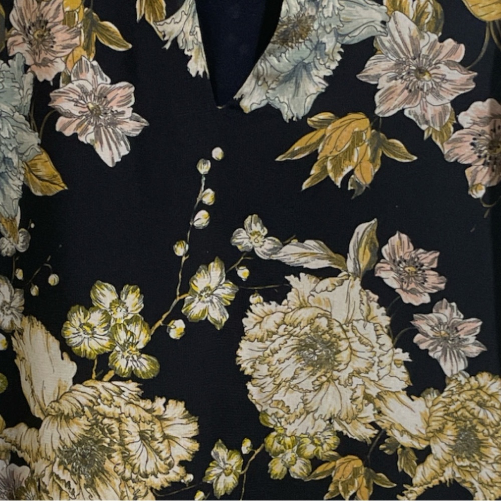 H&M Black Floral Ruffle Shift Dress Size 8 ( NWOT) - Picture 5 of 10